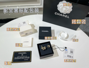 Replica Womens Jewelry Chanel VIP Gold CC Leather Earrings A62PP180 AA179950