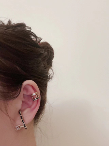 Replica Womens Jewelry Chanel VIP Gold CC Leather Earrings A62PP180 AA179950