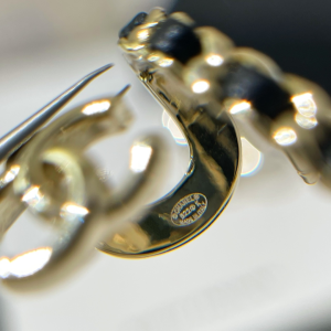 Replica Womens Jewelry Chanel VIP Gold CC Leather Earrings A62PP180 AA179950