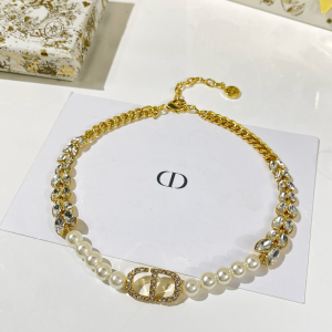 Dior VIP Petit CD Crystals Pearls CD Necklaces 