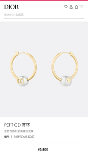 Replica Womens Jewelry Dior VIP Petit CD Earrings with Metal Pearl A62PP180 AA179956