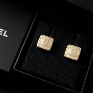 Replica Womens Jewelry Chanel Gold CC Square Earrings A39PP120 AA180142