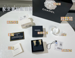 Replica Womens Jewelry Chanel VIP Crystal CC Earrings Gold A62PP180 AA180151
