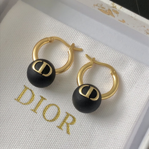 Replica Womens Jewelry Dior Petit CD Black Pearl Earrings A39PP120 AA180140