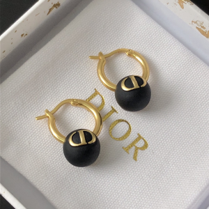 Replica Womens Jewelry Dior Petit CD Black Pearl Earrings A39PP120 AA180140