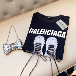 Replica Womens Clothing Balenciaga Black Cotton T Shirt SML A218PP180 AA180487