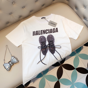 Balenciaga White Cotton T Shirt 