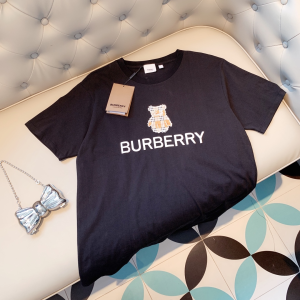Burberry Black Cotton T Shirt 