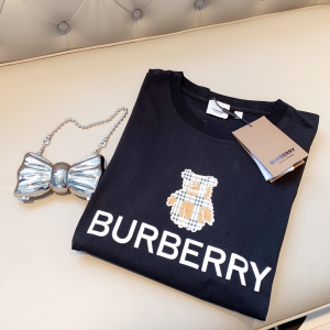 Replica Womens Clothing Burberry Black Cotton T Shirt SML A218PP180 AA180483