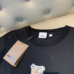 Replica Womens Clothing Burberry Black Cotton T Shirt SML A218PP180 AA180483