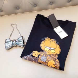 Replica Womens Clothing Fendi Black Cotton T Shirt SML A218PP180 AA180492