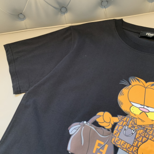 Replica Womens Clothing Fendi Black Cotton T Shirt SML A218PP180 AA180492