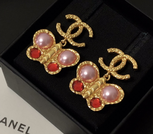Replica Womens Jewelry Chanel Gold CC Butterfly Earrings A39PP120 AA180232