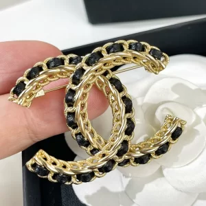 Chanel VIP Chain Leather CC Brooch 