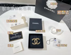 Replica Womens Jewelry Chanel VIP Chain Leather CC Brooch A62PP170 AA180242