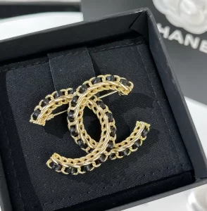 Replica Womens Jewelry Chanel VIP Chain Leather CC Brooch A62PP170 AA180242