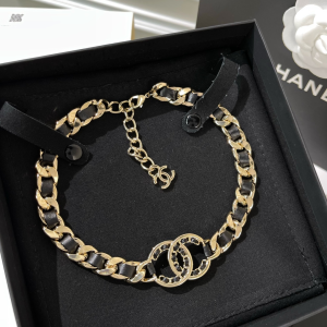 Chanel VIP Chain Leather CC Choker Necklace 