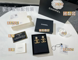 Replica Womens Jewelry Chanel VIP Chain Leather CC Earrings A62PP170 AA180241