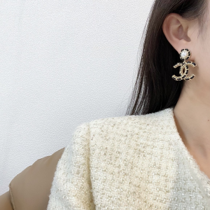 Replica Womens Jewelry Chanel VIP Chain Leather CC Earrings A62PP170 AA180241