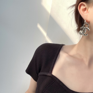 Replica Womens Jewelry Chanel VIP Chain Leather CC Earrings A62PP170 AA180244