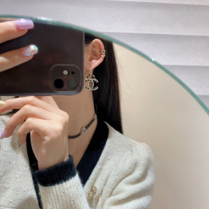 Replica Womens Jewelry Chanel VIP Chain Leather CC Earrings A62PP170 AA180244