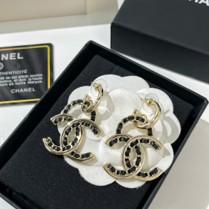 Replica Womens Jewelry Chanel VIP Chain Leather CC Earrings A62PP170 AA180244