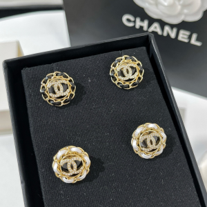 Replica Womens Jewelry Chanel VIP Chain Leather CC Earrings AB8297 A62PP190 AA180245
