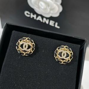 Replica Womens Jewelry Chanel VIP Chain Leather CC Earrings AB8297 A62PP190 AA180245