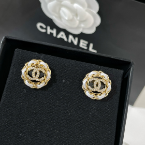 Replica Womens Jewelry Chanel VIP Chain Leather CC Earrings AB8297 A62PP190 AA180245