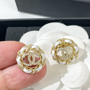 Replica Womens Jewelry Chanel VIP Chain Leather CC Earrings AB8297 A62PP190 AA180245