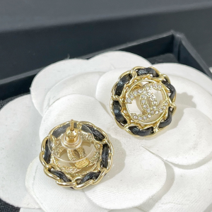 Replica Womens Jewelry Chanel VIP Chain Leather CC Earrings AB8297 A62PP190 AA180245