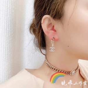 Replica Womens Jewelry Chanel VIP Crystals CC Drop Earrings A62PP170 AA180238