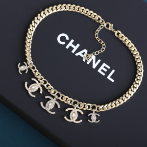 Chanel CC Logo Chain Necklace Gold 