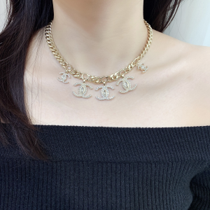 Replica Womens Jewelry Chanel CC Logo Chain Necklace Gold A205PP280 AA180604