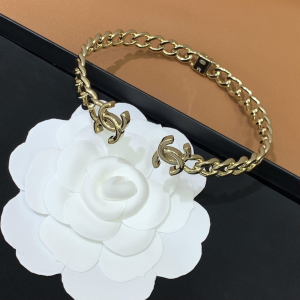 Chanel CC Logo Open Cut Choker Gold 