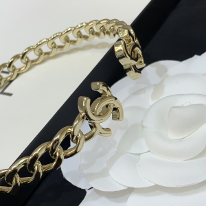Replica Womens Jewelry Chanel CC Logo Open Cut Choker Gold A205PP280 AA180603