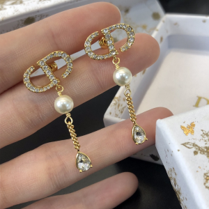 Dior Petit CD Crystals CD Pearls Earrings 