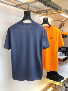 Replica Mens Clothing Hermes Navy Blue Cotton T Shirt M To XXXL A218PP180 AA180724