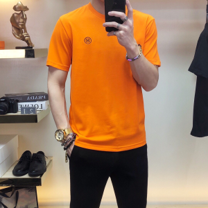 Replica Mens Clothing Hermes Orange Cotton T Shirt M To XXXL A218PP180 AA180721