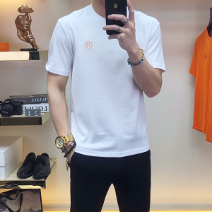 Replica Mens Clothing Hermes White Cotton T Shirt M To XXXL A218PP180 AA180722
