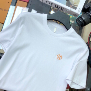 Replica Mens Clothing Hermes White Cotton T Shirt M To XXXL A218PP180 AA180722