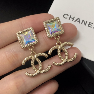 Chanel Gold CC Logo Drop Earrings 