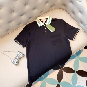 Gucci Black Cotton Polo T Shirt 