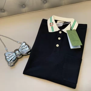 Replica Womens Clothing Gucci Black Cotton Polo T Shirt SML A218PP180 AA180833