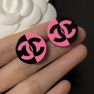 Chanel CC Logo Round Earrings 