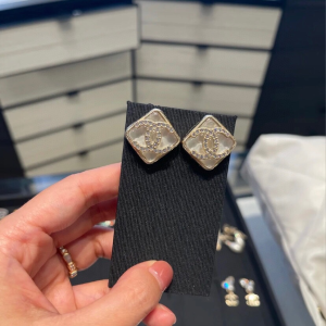 Replica Womens Jewelry Chanel Crystal CC Logo Square Earrings A37PP130 AA180742