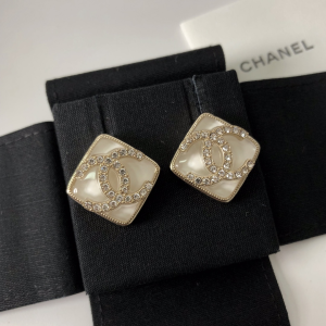 Replica Womens Jewelry Chanel Crystal CC Logo Square Earrings A37PP130 AA180742
