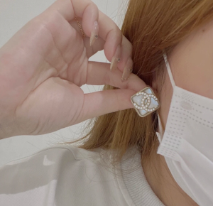 Replica Womens Jewelry Chanel Crystal CC Logo Square Earrings A37PP130 AA180742