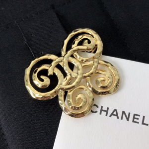 Chanel Gold CC Logo Butterfly Brooch 