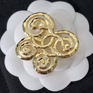 Replica Womens Jewelry Chanel Gold CC Logo Butterfly Brooch A37PP120 AA180744